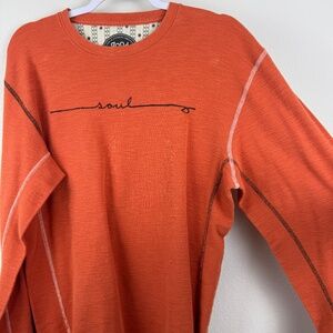 GOOD VIBES by LIFE IS GOOD Burnt Orange Pullover Top SOUL Guitar / Size Medium